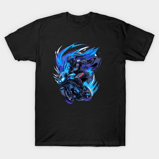 Blue Motorcycle T-Shirt by JayDs Shop